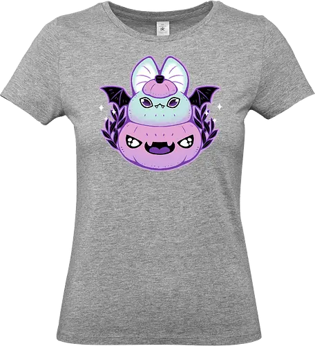 Halloween Pastel Goth Bat - bat, pastel goth, halloween, pumpkin, spooky cute, whimsical, kawaii, goth, pink, creepy cute, dark, occult, leaf, leaves, xmorfina - Standard T-Shirt (Women)