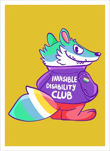 Invisible Disability Club - Waschbär, Behinderung, disability - Artprint