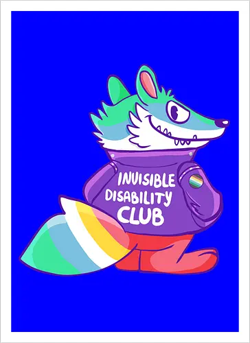 Invisible Disability Club - Waschbär, Behinderung, disability - Artprint