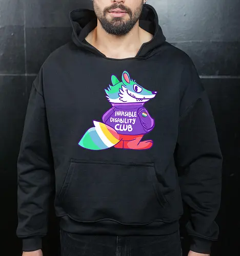 Invisible Disability Club - Waschbär, Behinderung, disability - Cropped Hoodie