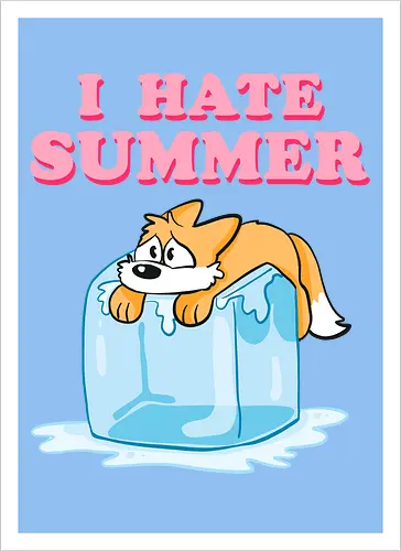 I hate Summer - Summer, Sommer, Fuchs - Artprint