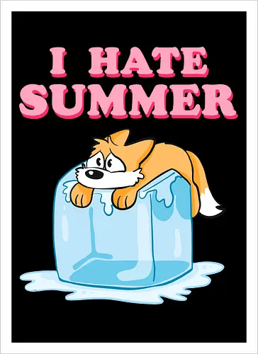 I hate Summer - Summer, Sommer, Fuchs - Artprint