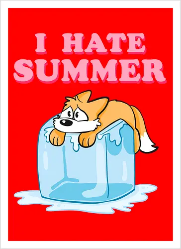 I hate Summer - Summer, Sommer, Fuchs - Artprint