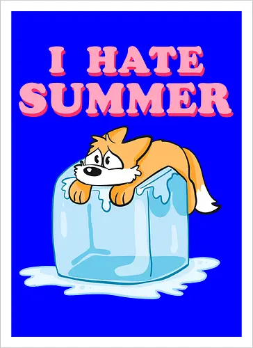 I hate Summer - Summer, Sommer, Fuchs - Artprint