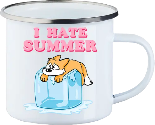 I hate Summer - Summer, Sommer, Fuchs - Enamel Mug