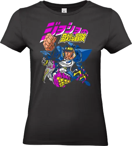 Jotaro Kujo and Star Platinum Jojo's Jojo Art - Jotaro Kujo, Star Platinum, Jojo's Bizarre Adventure, Jojo, anime, manga, Stand, Stardust Crusaders, anime art, fan merchandise, Joestar, Ora Ora Ora, Japanese animation, shonen, Jojo, Jotaro, anime print, Japanese text - Standard T-Shirt (Women)