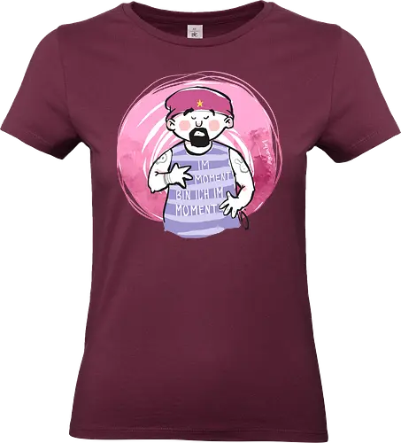 Ringeldinger "Im Moment .." - Ringelpullisprüche, Ringeldinger, streifenweise, Spruch, Weisheit, Motivation, Ringelpulli, Sprüche Shirt, Cartoon Illustration, Statement Shirt, Handgezeichnet, Achtsamkeit, Meditation, chillen, Humor, Selbstironie, Streifenpulli, Spruchshirt deutsch - Standard T-Shirt (Women)