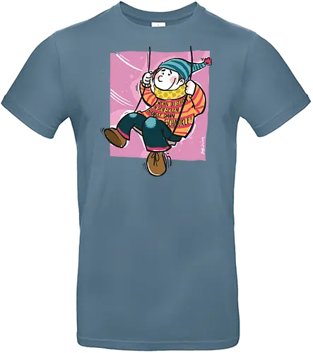 Ringeldinger "Wenn du schon in den Seilen hängst .." - Ringelpullisprüche, Ringeldinger, streifenweise, Spruch, Weisheit, Motivation, Ringelpulli, Sprüche Shirt, Cartoon Illustration, Statement Shirt, Handgezeichnet, Humor, Selbstironie, Streifenpulli, Spruchshirt deutsch - Standard T-Shirt