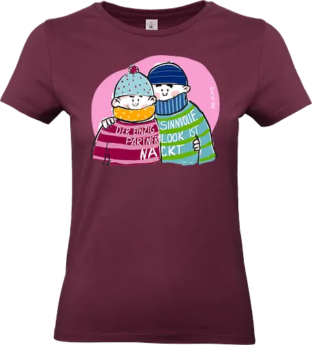Ringeldinger "Partnerlook" - Ringelpullisprüche, Ringeldinger, streifenweise, Partnerlook, Partner, Beziehung, nackt, Spruch, Weisheit, Motivation, Ringelpulli, Sprüche Shirt, Cartoon Illustration, Statement Shirt, Handgezeichnet, Humor, Selbstironie, Streifenpulli, Spruchshirt deutsch - Standard T-Shirt (Women)