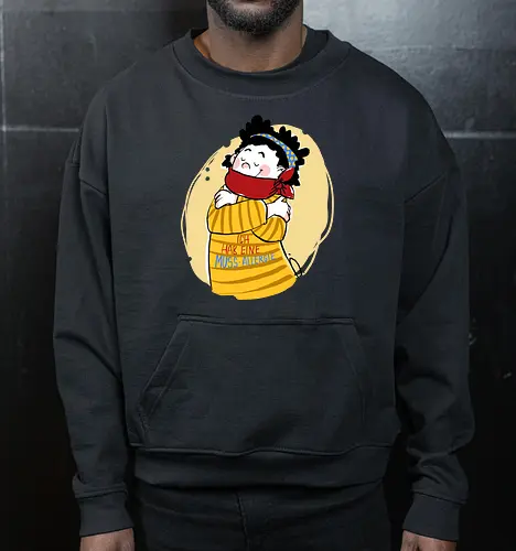 Mussallergie - Ringelpullisprüche, Ringeldinger, streifenweise, Spruch, Weisheit, Motivation, Ringelpulli, SprücheShirt, Cartoon Illustration, Statement, Handgezeichnet, Humor, Selbstironie, Streifenpulli, Spruchshirt, deutsch, Mussallergie, Faulsein - Cropped Sweatshirt
