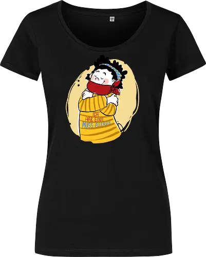 Mussallergie - Ringelpullisprüche, Ringeldinger, streifenweise, Spruch, Weisheit, Motivation, Ringelpulli, SprücheShirt, Cartoon Illustration, Statement, Handgezeichnet, Humor, Selbstironie, Streifenpulli, Spruchshirt, deutsch, Mussallergie, Faulsein - Women T-Shirt