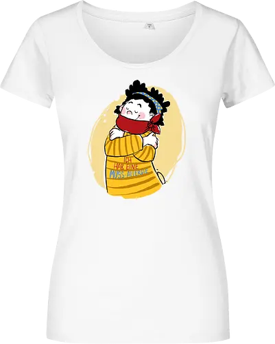 Mussallergie - Ringelpullisprüche, Ringeldinger, streifenweise, Spruch, Weisheit, Motivation, Ringelpulli, SprücheShirt, Cartoon Illustration, Statement, Handgezeichnet, Humor, Selbstironie, Streifenpulli, Spruchshirt, deutsch, Mussallergie, Faulsein - Women T-Shirt