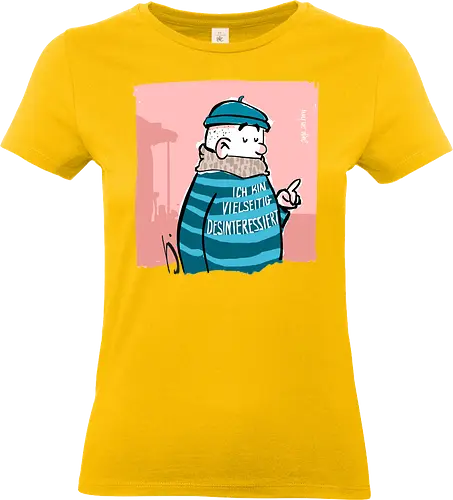 Ich bin vielseitig desinteressiert. - Ringelpullisprüche, Ringeldinger, streifenweise, Spruch, Weisheit, Motivation, Ringelpulli, SprücheShirt, Cartoon Illustration, Statement, Handgezeichnet, Humor, Selbstironie, Streifenpulli, Spruchshirt, deutsch, Misanthrop, introvertiert - Standard T-Shirt (Women)