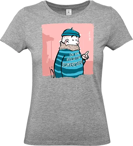 Ich bin vielseitig desinteressiert. - Ringelpullisprüche, Ringeldinger, streifenweise, Spruch, Weisheit, Motivation, Ringelpulli, SprücheShirt, Cartoon Illustration, Statement, Handgezeichnet, Humor, Selbstironie, Streifenpulli, Spruchshirt, deutsch, Misanthrop, introvertiert - Standard T-Shirt (Women)