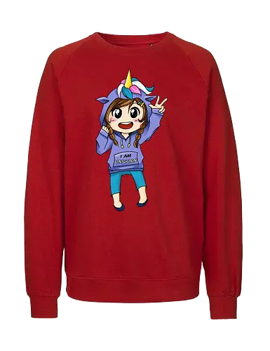 Einhorn-Hoodie Mädchen - kawaii, Einhorn, Chibi, girly, niedlich - Fairtrade Sweatshirt
