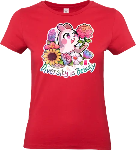 Diversity is Beauty - Beauty, comic, cute, affirmation, positive, unpolitischecomics, bunny, flowers, blumen, Sonnenblume, Peonie, Tulpe, Diversity - Standard T-Shirt (Women)