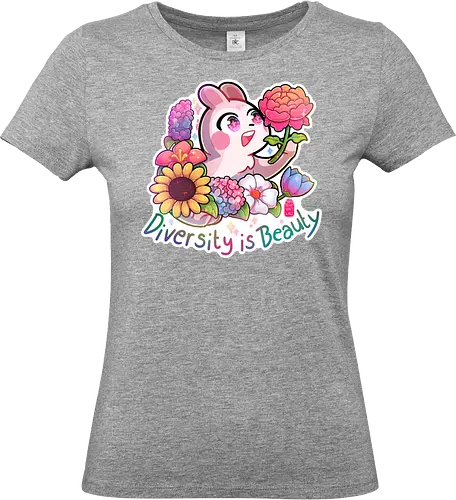 Diversity is Beauty - Beauty, comic, cute, affirmation, positive, unpolitischecomics, bunny, flowers, blumen, Sonnenblume, Peonie, Tulpe, Diversity - Standard T-Shirt (Women)