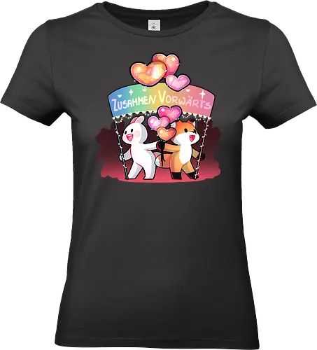 Zusammen vorwärts - pride, unpolitischecomics, bunny, fuchs, hase, rainbow, regenbogen, liebe - Standard T-Shirt (Women)