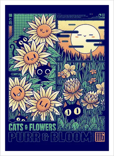 Cats and Flowers