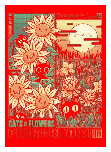 Cats and Flowers
