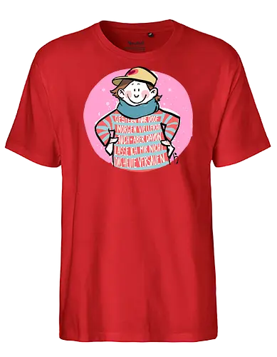 Gestern war doof... - Ringelpullisprüche, Ringeldinger, streifenweise, Spruch, Weisheit, Motivation, Ringelpulli, SprücheShirt, Cartoon Illustration, Statement, Handgezeichnet, Humor, Selbstironie, Streifenpulli, Spruchshirt, deutsch - Fairtrade T-Shirt