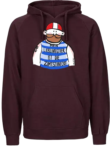 Mein Lieblingstier ist die Zimtschnecke - Ringelpullisprüche, Ringeldinger, streifenweise, Spruch, Weisheit, Motivation, Ringelpulli, SprücheShirt, Cartoon Illustration, Statement, Handgezeichnet, Humor, Selbstironie, Zimtschnecke, Wortspiel, Streifenpulli, Spruchshirt, deutsch - Fairtrade Hoodie