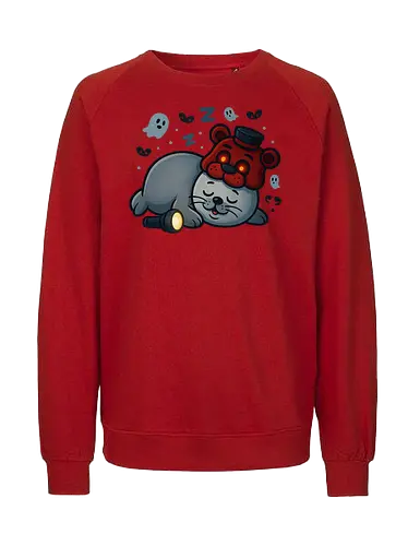 Frobbie Sleep - horror merch, gaming merch, cute horror, kawaii horror, seal mascot, robbyhorror, robbencrew, indie horror, horror gamer, spooky seal, freddy inspired, fnaf merch, horror streetwear, gaming streetwear, streamer merch, youtube merch, twitch merch, cozy horror, creepy cute, seal hoodie, seal tshirt, limited merch, robbyhorror merch, sleepy seal, gamer fashion, nerd streetwear, horror kawaii, mascot merch - Fairtrade Sweatshirt