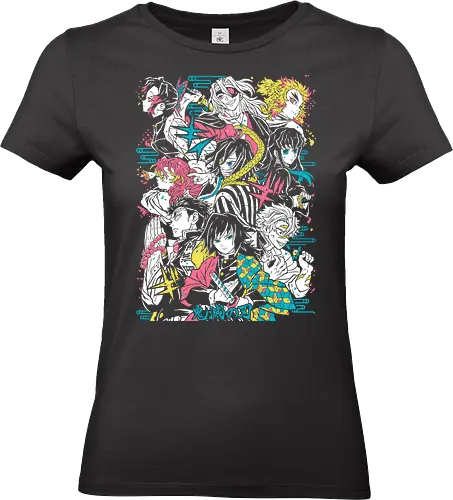 Hashira - 9 Pillars - hashira, Slayer, giyu, gyomei himejima, kimetsu no yaiba, mitsuri, obanai iguro, rengoku, retro anime, sanemi shinazugawa, shinobu, tokito, vintage anime - Standard T-Shirt (Women)