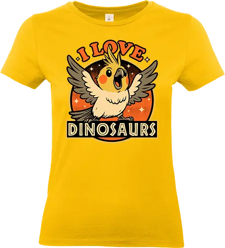 Bird Love Dinosaurs - Bird, Birdwatching, Dinosaur, Dino, Dinosaurs, Baby Dinosaur, Dinosaur Lover, Cute, Pet, Adorable, Joke, Funny, Prehistoric, Historical, History, Facts, Reptile, Nerd, Cocktail - Standard T-Shirt (Women)