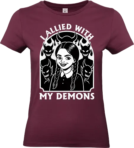 Goth Girl Demons - Demons, Demon, Horror, Fantasy, Halloween, Sarcasm, Sarcastic, Sarcastic Art, Sarcastic Humor, Irony, Spooky, Goth Gothic, Gothic Horror, Fire, Souls - Standard T-Shirt (Women)