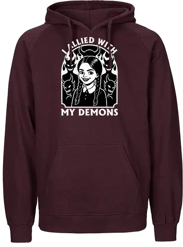 Goth Girl Demons - Demons, Demon, Horror, Fantasy, Halloween, Sarcasm, Sarcastic, Sarcastic Art, Sarcastic Humor, Irony, Spooky, Goth Gothic, Gothic Horror, Fire, Souls - Fairtrade Hoodie
