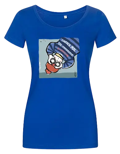 Einfach mal die Perspektive wechseln - Ringelpullisprüche, Ringeldinger, streifenweise, Spruch, Weisheit, Motivation, Ringelpulli, SprücheShirt, Cartoon Illustration, Statement, Handgezeichnet, Perspektive, Persepektivwechsel, Humor, Selbstironie, Streifenpulli, Spruchshirt, deutsch - Women T-Shirt
