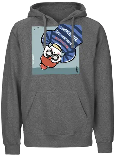 Einfach mal die Perspektive wechseln - Ringelpullisprüche, Ringeldinger, streifenweise, Spruch, Weisheit, Motivation, Ringelpulli, SprücheShirt, Cartoon Illustration, Statement, Handgezeichnet, Perspektive, Persepektivwechsel, Humor, Selbstironie, Streifenpulli, Spruchshirt, deutsch - Fairtrade Hoodie