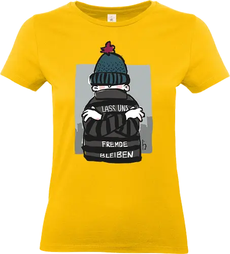 Lass uns Fremde bleiben - Ringelpullisprüche, Ringeldinger, streifenweise, Spruch, Weisheit, Motivation, Ringelpulli, SprücheShirt, Cartoon Illustration, Statement, Misanthrop, Handgezeichnet, Humor, Selbstironie, Streifenpulli, Spruchshirt, deutsch - Standard T-Shirt (Women)