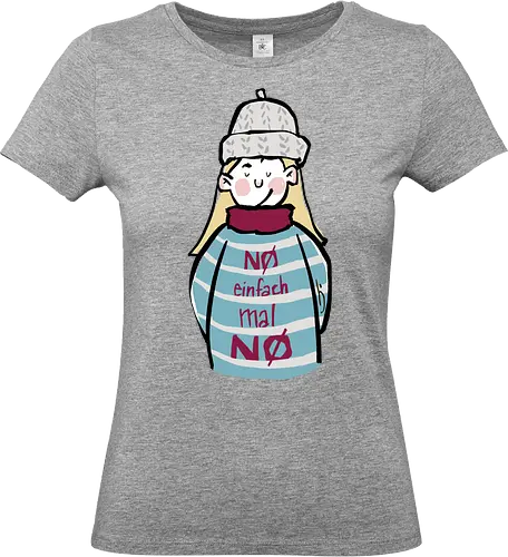 Nö, einfach mal nö! - Ringelpullisprüche, Ringeldinger, streifenweise, Spruch, Weisheit, Motivation, Ringelpulli, SprücheShirt, Cartoon Illustration, Nö, Nein, Statement, Handgezeichnet, Humor, Selbstironie, Streifenpulli, Spruchshirt, deutsch - Standard T-Shirt (Women)