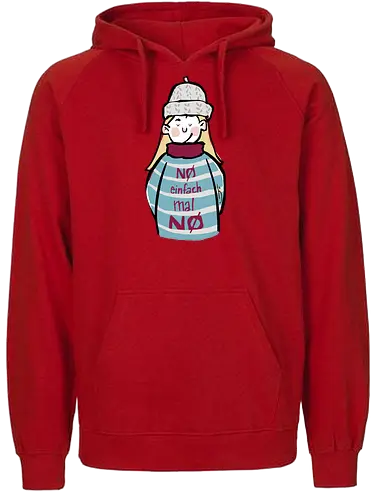 Nö, einfach mal nö! - Ringelpullisprüche, Ringeldinger, streifenweise, Spruch, Weisheit, Motivation, Ringelpulli, SprücheShirt, Cartoon Illustration, Nö, Nein, Statement, Handgezeichnet, Humor, Selbstironie, Streifenpulli, Spruchshirt, deutsch - Fairtrade Hoodie