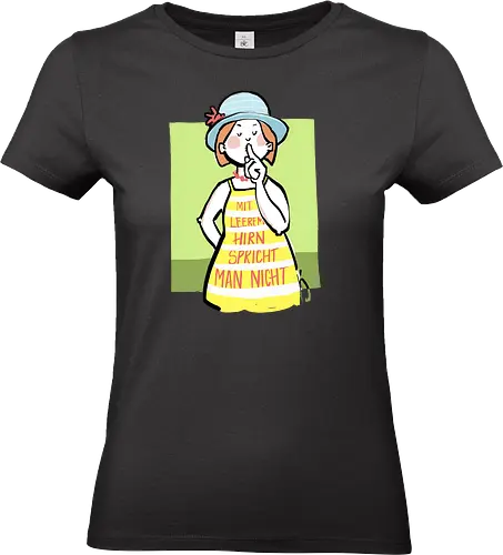 Mit leerem Hirn spricht man nicht - Ringelpullisprüche, Ringeldinger, streifenweise, Spruch, Weisheit, Motivation, Ringelpulli, SprücheShirt, Cartoon Illustration, Statement, Handgezeichnet, Humor, Selbstironie, Streifenpulli, Spruchshirt, deutsch - Standard T-Shirt (Women)