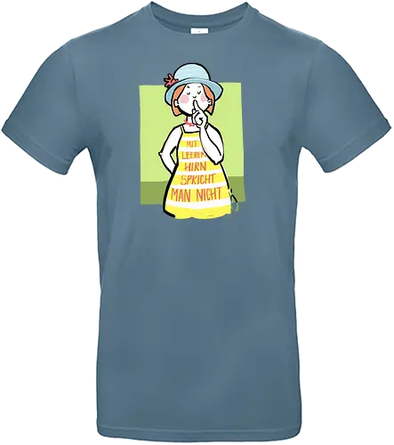 Mit leerem Hirn spricht man nicht - Ringelpullisprüche, Ringeldinger, streifenweise, Spruch, Weisheit, Motivation, Ringelpulli, SprücheShirt, Cartoon Illustration, Statement, Handgezeichnet, Humor, Selbstironie, Streifenpulli, Spruchshirt, deutsch - Standard T-Shirt