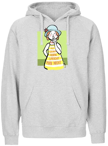 Mit leerem Hirn spricht man nicht - Ringelpullisprüche, Ringeldinger, streifenweise, Spruch, Weisheit, Motivation, Ringelpulli, SprücheShirt, Cartoon Illustration, Statement, Handgezeichnet, Humor, Selbstironie, Streifenpulli, Spruchshirt, deutsch - Fairtrade Hoodie