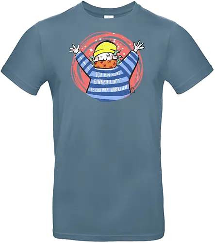 Ich bin nicht eingebildet, es gibt mich wirklich. - Ringelpullisprüche, Ringeldinger, streifenweise, Spruch, Weisheit, Motivation, Ringelpulli, SprücheShirt, Cartoon Illustration, Statement, Handgezeichnet, Humor, Selbstironie, Streifenpulli, Spruchshirt, deutsch - Standard T-Shirt
