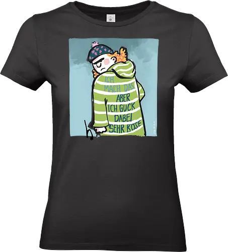 Ich mach das, aber ich gucke dabei sehr böse! - Ringelpullisprüche, Ringeldinger, streifenweise, Büro, Arbeit, Spruch, Weisheit, Motivation, Ringelpulli, SprücheShirt, Cartoon Illustration, Statement, Handgezeichnet, Humor, Selbstironie, Streifenpulli, Spruchshirt, deutsch - Standard T-Shirt (Women)