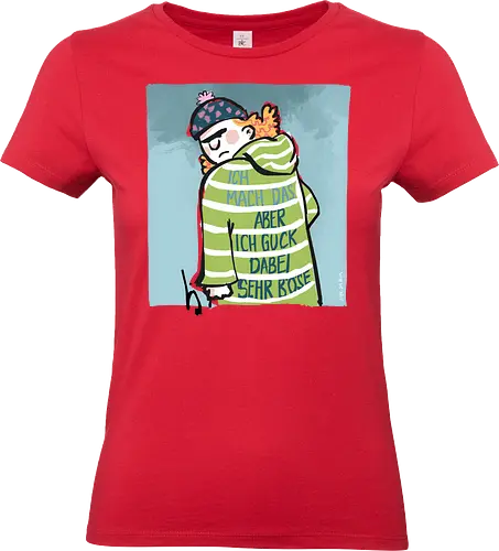 Ich mach das, aber ich gucke dabei sehr böse! - Ringelpullisprüche, Ringeldinger, streifenweise, Büro, Arbeit, Spruch, Weisheit, Motivation, Ringelpulli, SprücheShirt, Cartoon Illustration, Statement, Handgezeichnet, Humor, Selbstironie, Streifenpulli, Spruchshirt, deutsch - Standard T-Shirt (Women)