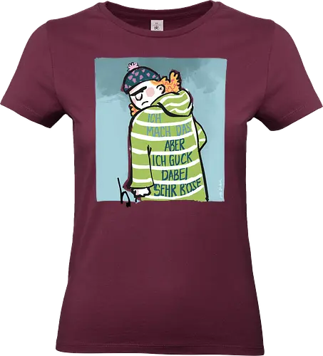 Ich mach das, aber ich gucke dabei sehr böse! - Ringelpullisprüche, Ringeldinger, streifenweise, Büro, Arbeit, Spruch, Weisheit, Motivation, Ringelpulli, SprücheShirt, Cartoon Illustration, Statement, Handgezeichnet, Humor, Selbstironie, Streifenpulli, Spruchshirt, deutsch - Standard T-Shirt (Women)