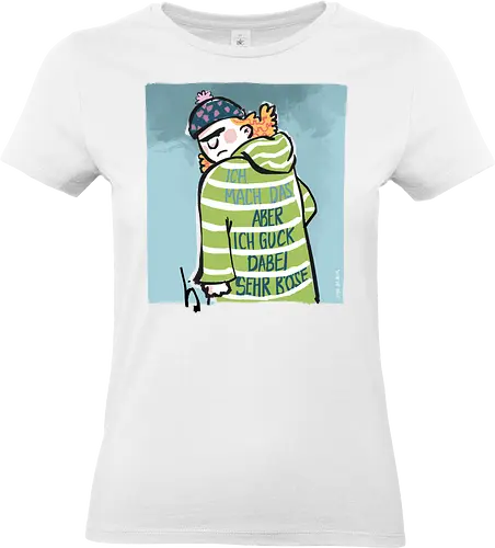 Ich mach das, aber ich gucke dabei sehr böse! - Ringelpullisprüche, Ringeldinger, streifenweise, Büro, Arbeit, Spruch, Weisheit, Motivation, Ringelpulli, SprücheShirt, Cartoon Illustration, Statement, Handgezeichnet, Humor, Selbstironie, Streifenpulli, Spruchshirt, deutsch - Standard T-Shirt (Women)