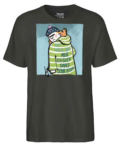Ich mach das, aber ich gucke dabei sehr böse! - Ringelpullisprüche, Ringeldinger, streifenweise, Büro, Arbeit, Spruch, Weisheit, Motivation, Ringelpulli, SprücheShirt, Cartoon Illustration, Statement, Handgezeichnet, Humor, Selbstironie, Streifenpulli, Spruchshirt, deutsch - Fairtrade T-Shirt