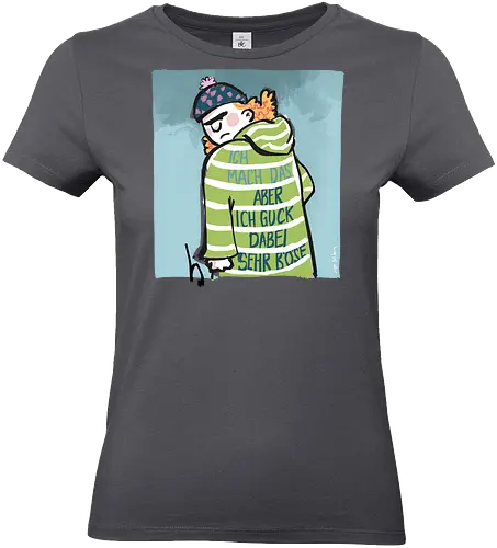 Ich mach das, aber ich gucke dabei sehr böse! - Ringelpullisprüche, Ringeldinger, streifenweise, Büro, Arbeit, Spruch, Weisheit, Motivation, Ringelpulli, SprücheShirt, Cartoon Illustration, Statement, Handgezeichnet, Humor, Selbstironie, Streifenpulli, Spruchshirt, deutsch - Standard T-Shirt (Women)
