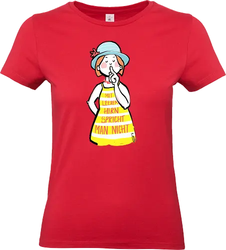 Mit leerem Hirn spricht man nicht - Ringelpullisprüche, Ringeldinger, streifenweise, Spruch, Weisheit, Motivation, Ringelpulli, SprücheShirt, Cartoon Illustration, Statement, Handgezeichnet, Humor, Selbstironie, Streifenpulli, Spruchshirt, deutsch - Standard T-Shirt (Women)