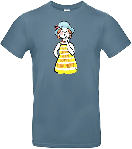 Mit leerem Hirn spricht man nicht - Ringelpullisprüche, Ringeldinger, streifenweise, Spruch, Weisheit, Motivation, Ringelpulli, SprücheShirt, Cartoon Illustration, Statement, Handgezeichnet, Humor, Selbstironie, Streifenpulli, Spruchshirt, deutsch - Standard T-Shirt