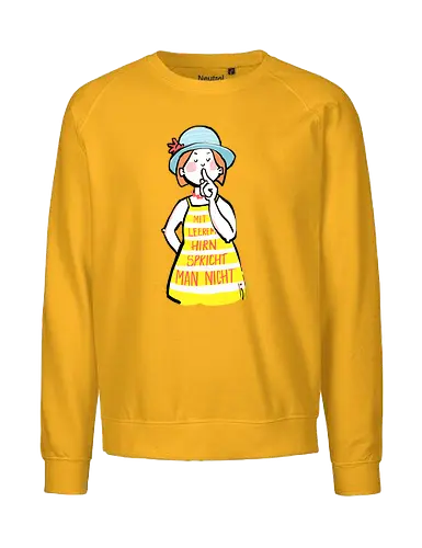 Mit leerem Hirn spricht man nicht - Ringelpullisprüche, Ringeldinger, streifenweise, Spruch, Weisheit, Motivation, Ringelpulli, SprücheShirt, Cartoon Illustration, Statement, Handgezeichnet, Humor, Selbstironie, Streifenpulli, Spruchshirt, deutsch - Fairtrade Sweatshirt