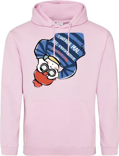 Einfach mal die Perspektive wechseln - Ringelpullisprüche, Ringeldinger, streifenweise, Spruch, Weisheit, Motivation, Ringelpulli, SprücheShirt, Cartoon Illustration, Statement, Handgezeichnet, Humor, Selbstironie, Streifenpulli, Spruchshirt, deutsch - Standard Hoodie